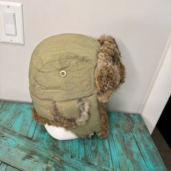 Crowncap Natural Rabbit Fur Trapper Hat Men's Size Large - Picture 5 of 11